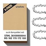 3 tallox Sägeketten 3/8' 1,1 mm 44 TG...